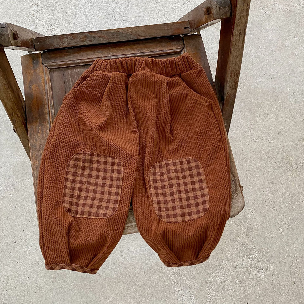 Bébé Corduroy Check Pattren Pantalons All-match