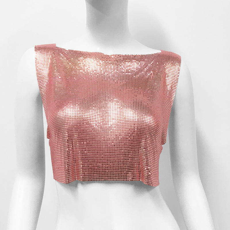 Les paillettes en métal pour femmes Top Veste de style doux et épicé