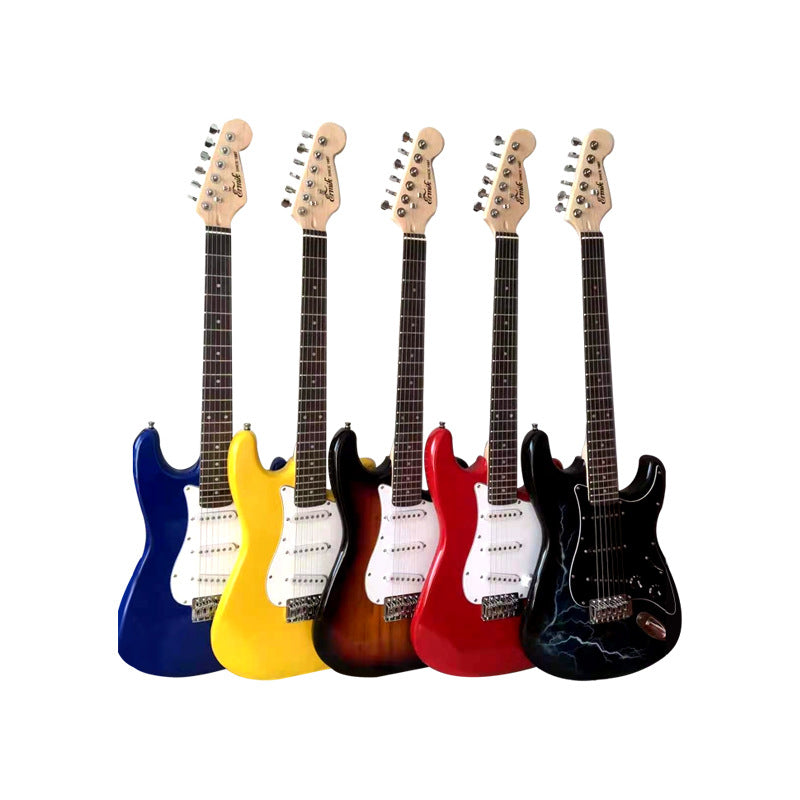 Guitare électrique authentique ST Lightning Style multicolore en option pour les débutants