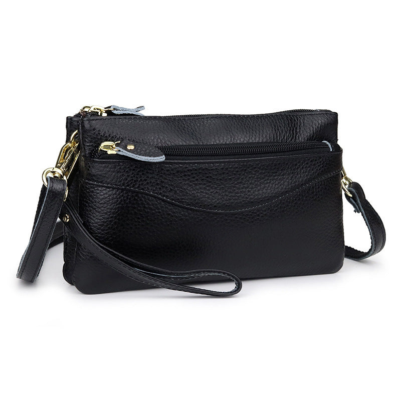 Les femmes petit sac de corps avec des compartiments multiples en cuir plein grain
