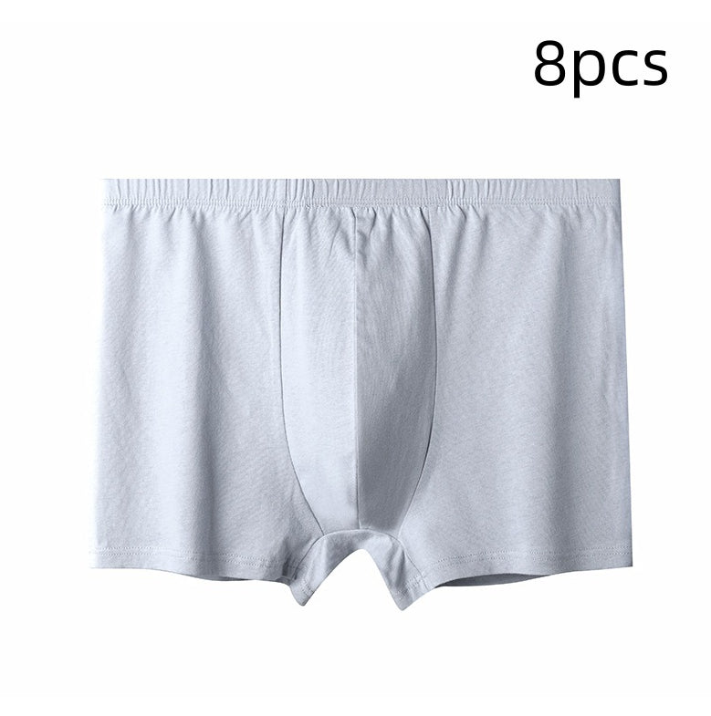 Short de boxer respirant en coton à crosse profonde, taille plus élevée pour hommes