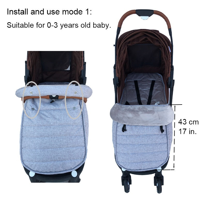 Poussette bébé Sac de couchage Couverture chaude pare-brise épais