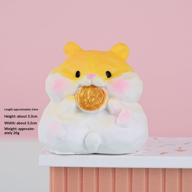 Creative Animal Hamster Resin Decorative Ornament