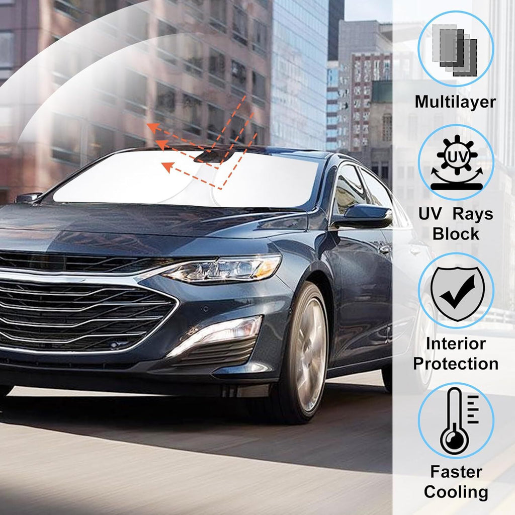 Pour 2016- Chevy Malibu Pare-brise avant de voiture Sun Shade Revêtement UV réfléchissant