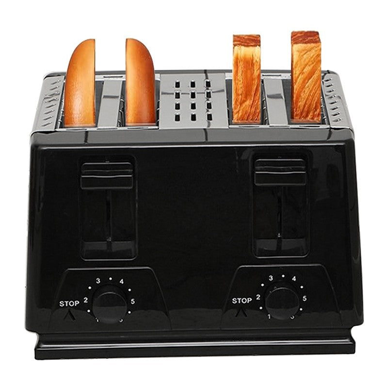 Grille-pain de cuisine 4 Slice Steel Variable Defrost Rechauffer la fente extra large