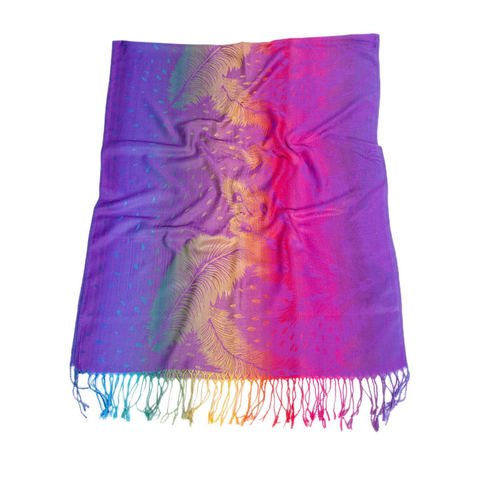 Écharpe de cou coloré à la plume, style ethnique Automne-hiver