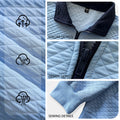Men's Diamond-Check Half-Zip Stand-Collar Long-Sleeve Sweatshirt