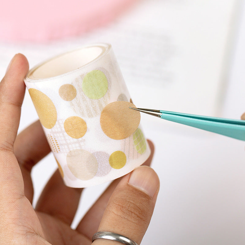 Tweezers en acier inoxydable Macaron Manuel coloré et ruban de papier