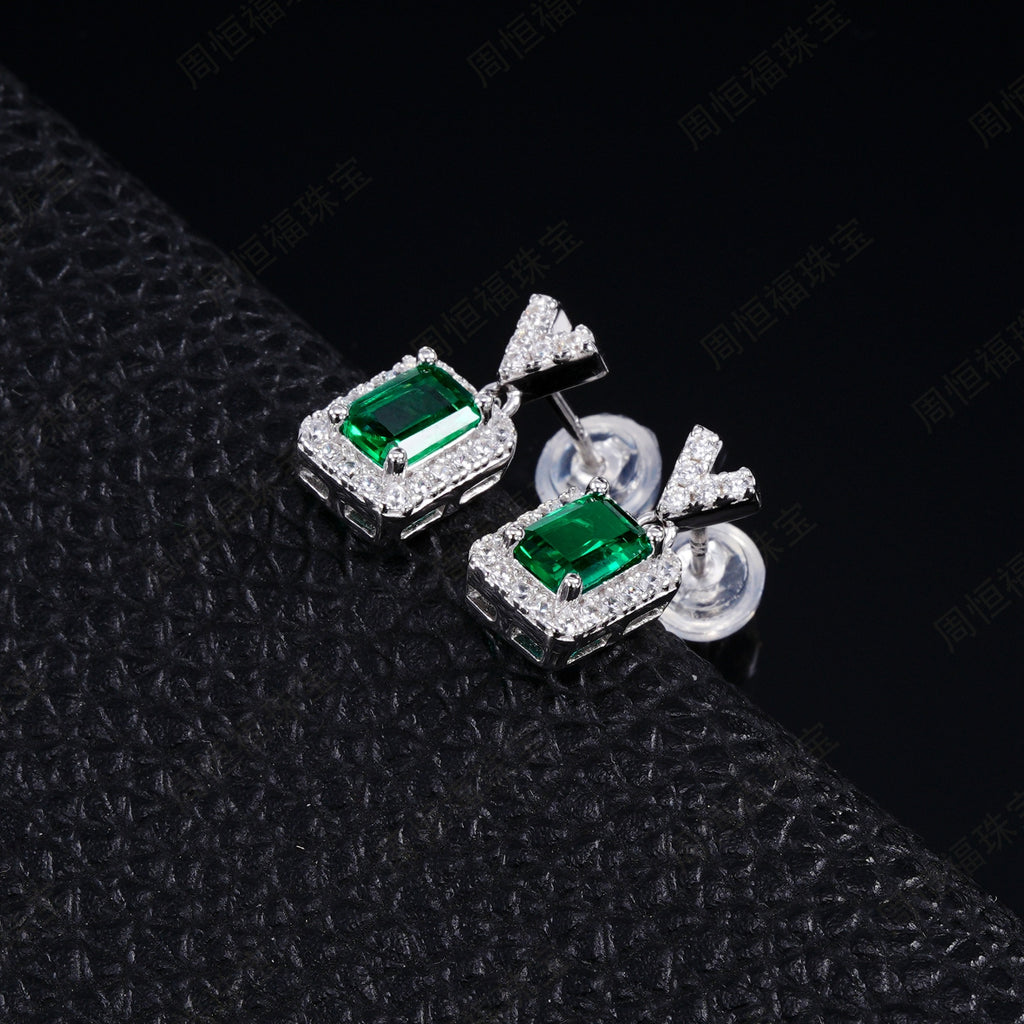 S925 Sterling Silver V-Shape Drop Earrings