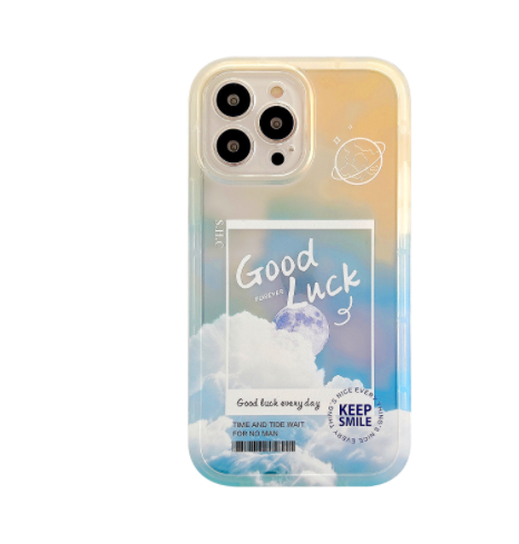 Gradient Transparent Couleur Cloud Lettre 13 12 11 Pro Pro Max Mobile Phone Case