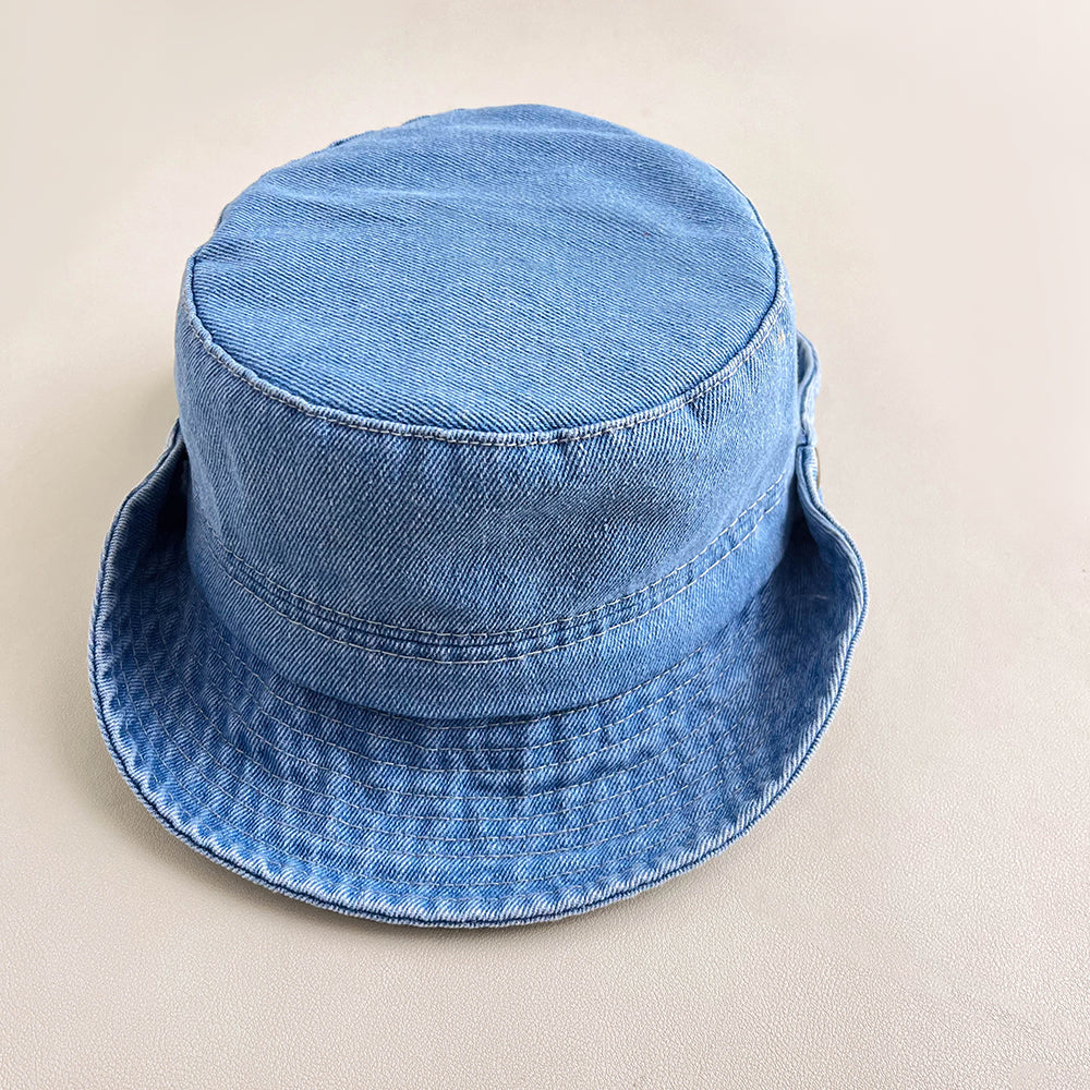 Chapeau de pêcheur denim lavé rétro avec bord réglable pour la protection solaire