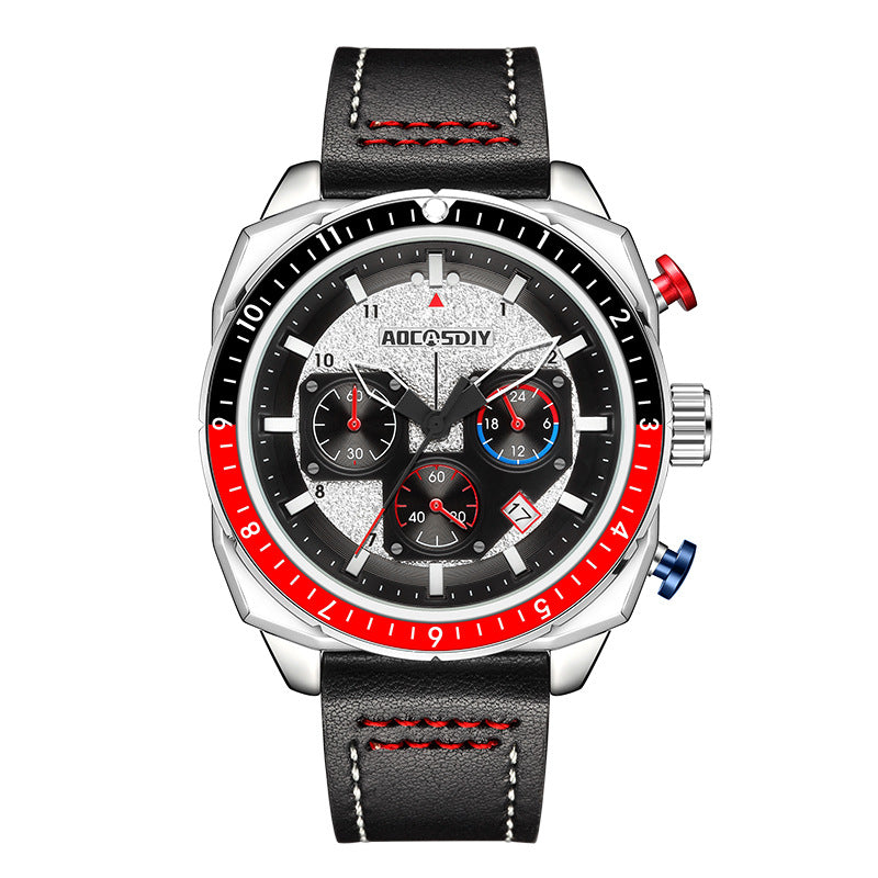 Multifunctional waterproof quartz watch for sports and leisure