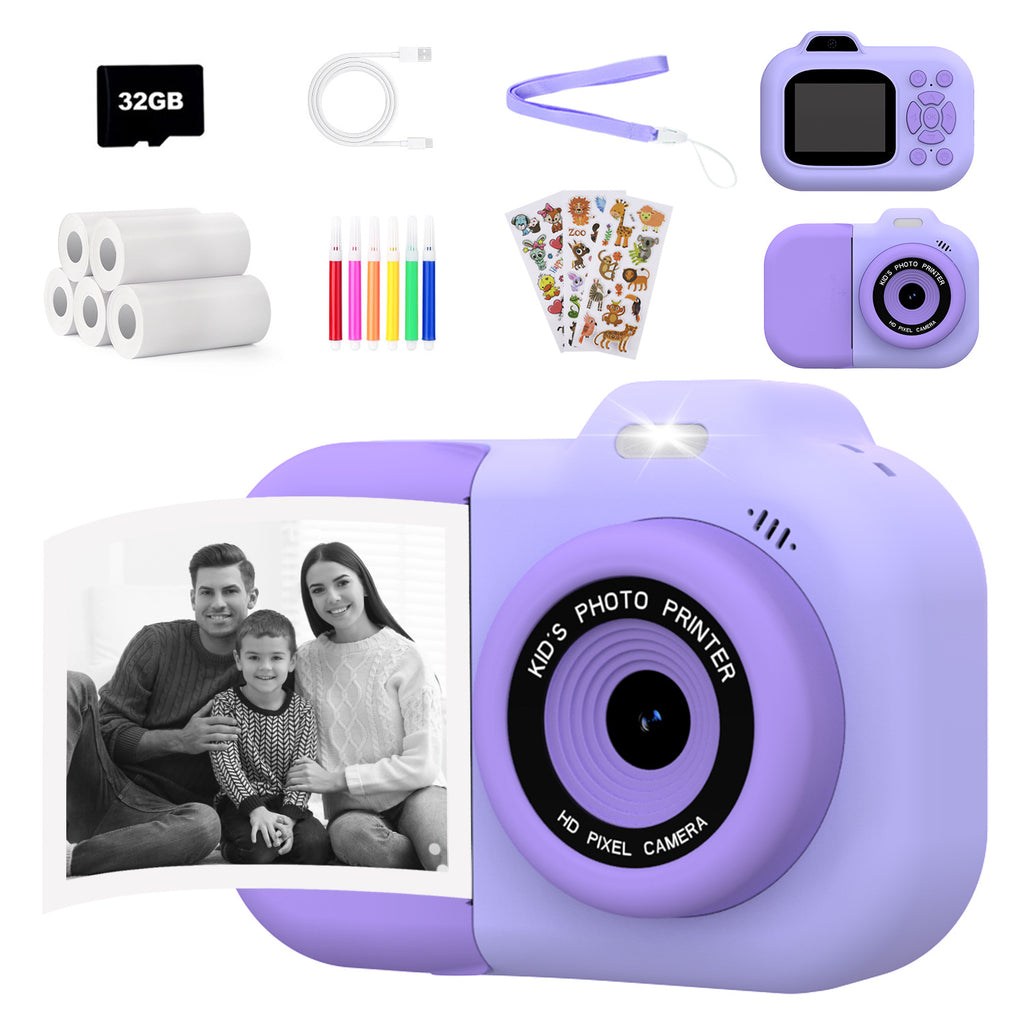 Caméra pour enfants Enregistrement Photographie Vidéo Playback Jeu Photo Sticker