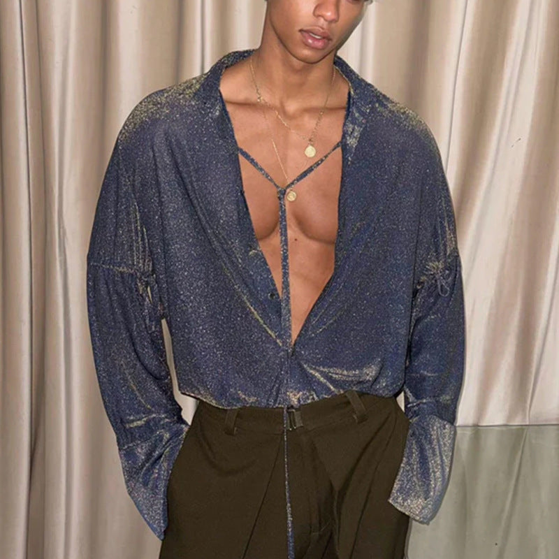 Été d'hiver Hommes Loose-fit Top avec des détails de cravate