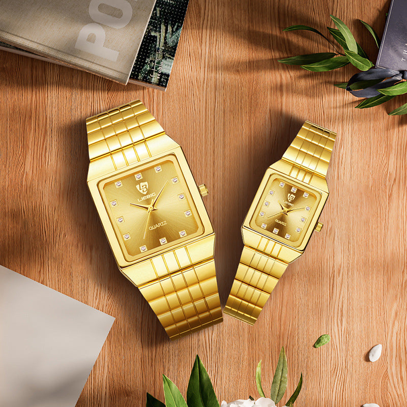 Montre Quartz classique pour hommes en or de luxe