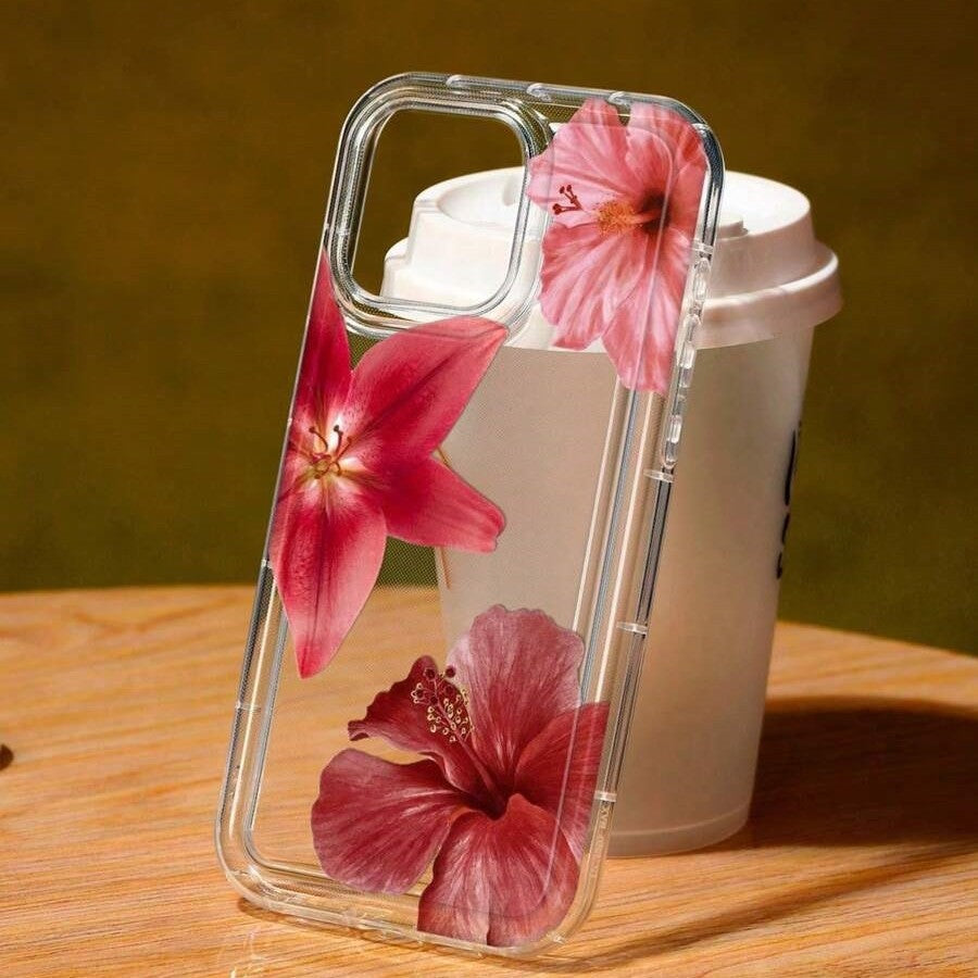 Red Hibiscus Rosa-sinensis Applicable Airbag Trend Phone Case