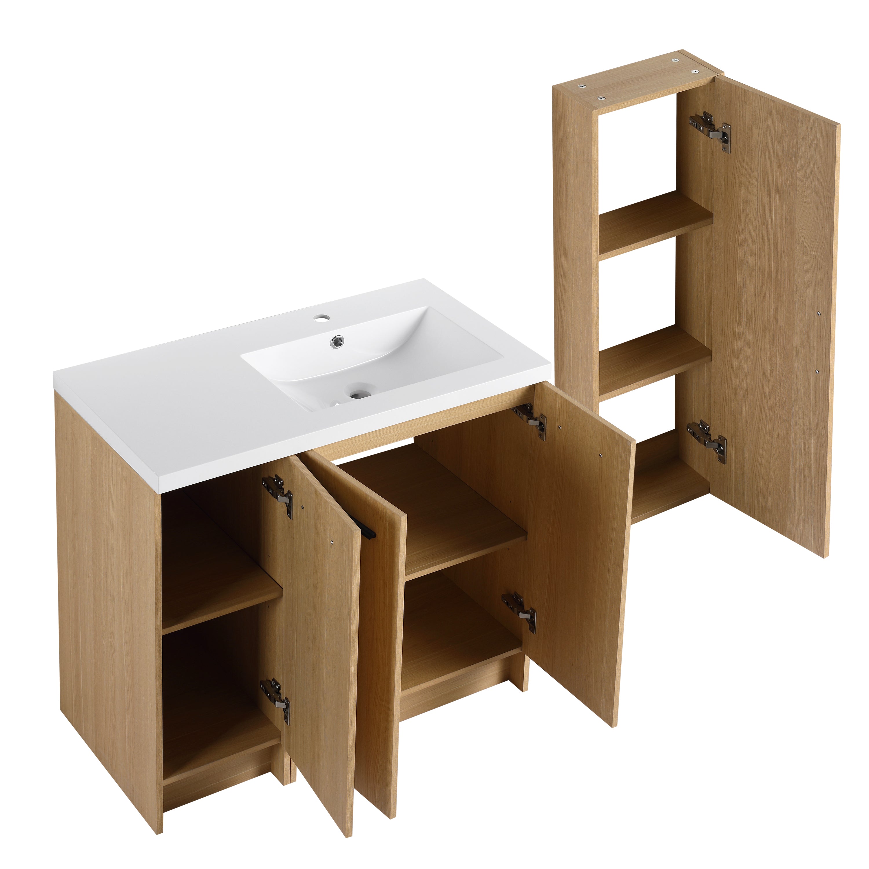 36" Vanité de salle de bain autonome avec armoire en tissu