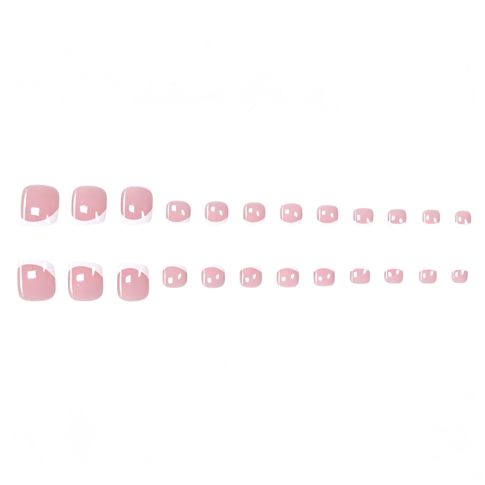 Rose et blanc style français doux et mignon prêt à porter des ongles