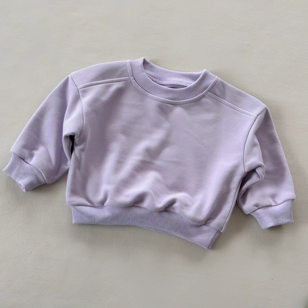 Sweatshirt Terry-Fleece à col rond style pour petits enfants