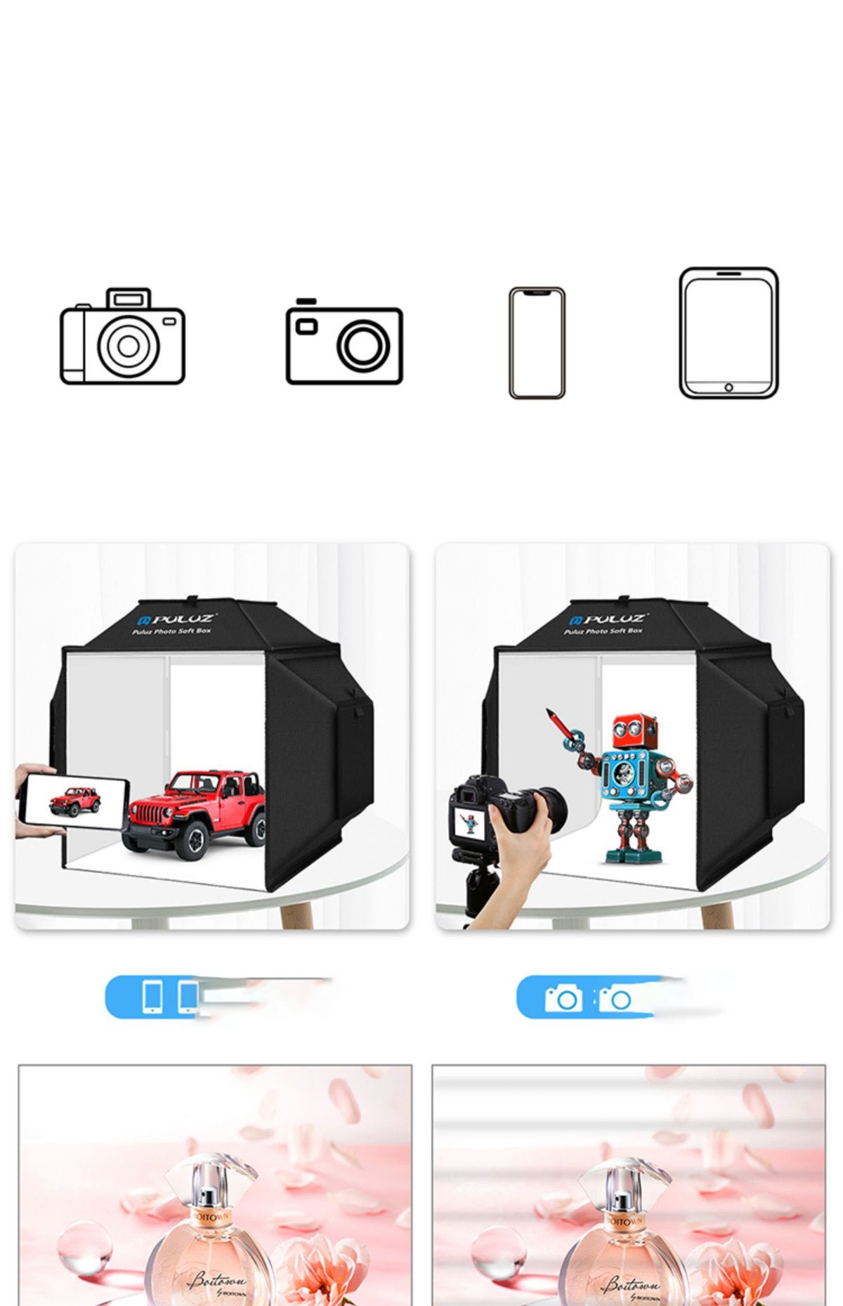 40cm Small Folding LED Studio Product Photo Light Box Simple Shooting Light