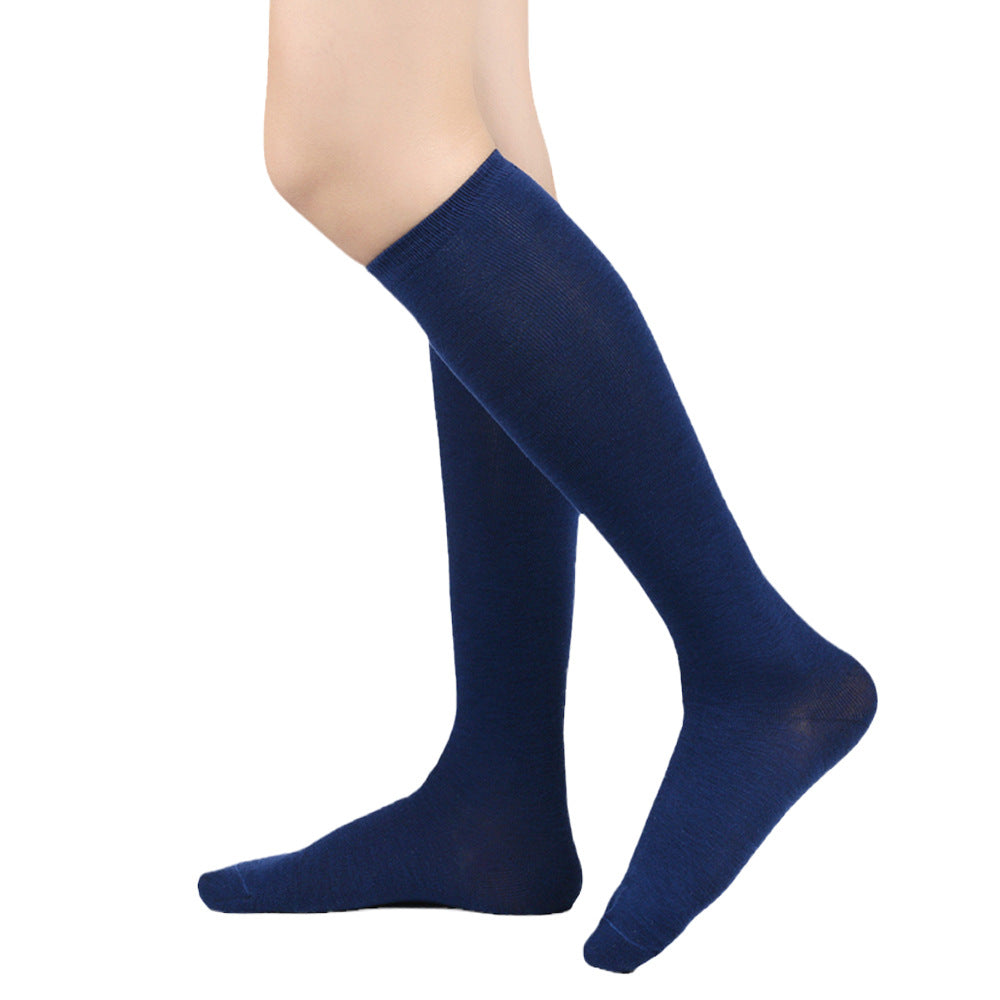 Chaussettes en coton noir Longueur du genou