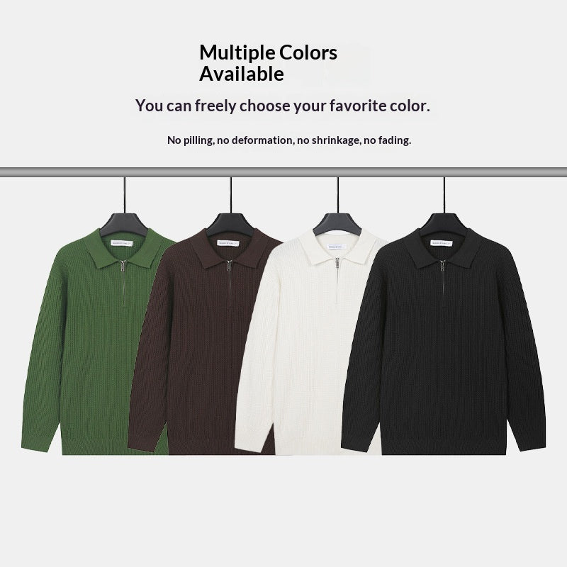 Chandail polo zippé pour hommes