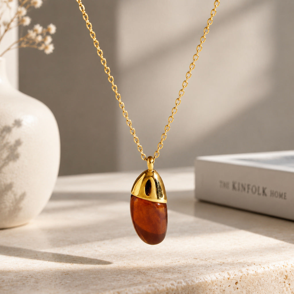 Collier en acier de titane résine Chaîne de sweater en acier de luxe