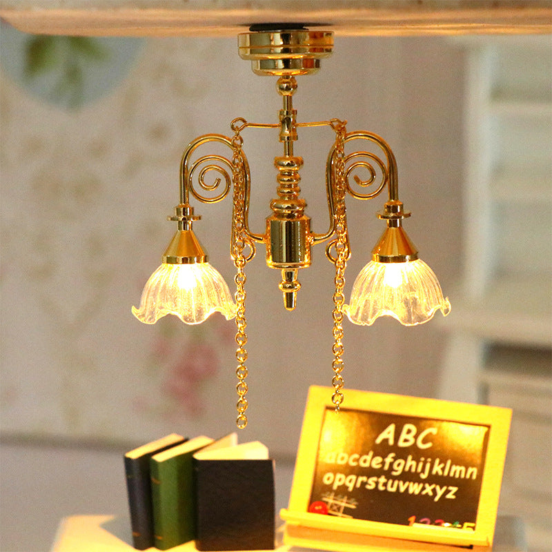 Mode Mini Meubles Jouet Chandelier brillant