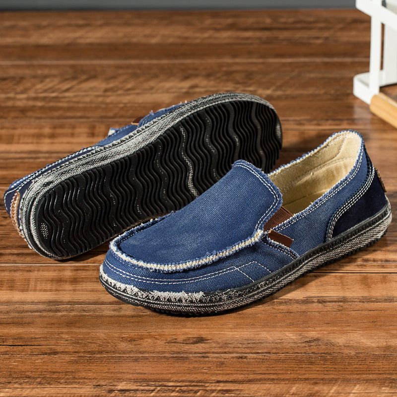 Hommes Casual Toile Loafer Chaussures Lavable à la mode Denim