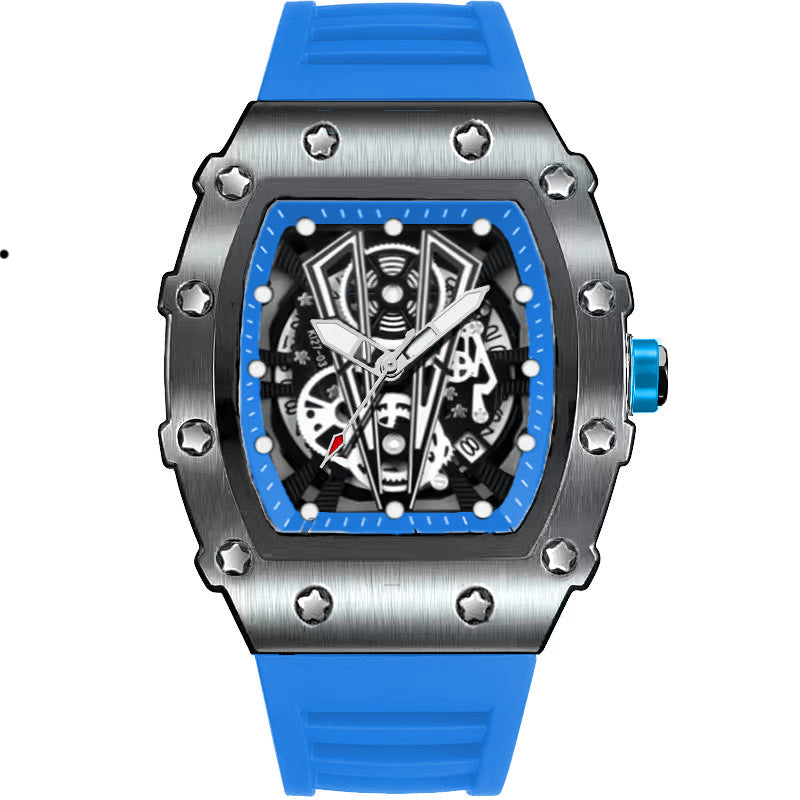 Montre Quartz en forme de barillet pour hommes Casual Sport