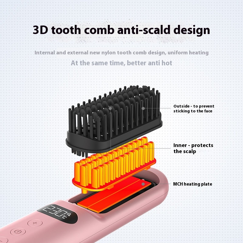 Portable Anion Comb droit Buckle intérieur Flip droit cheveux paresseux employé de bureau étudiant