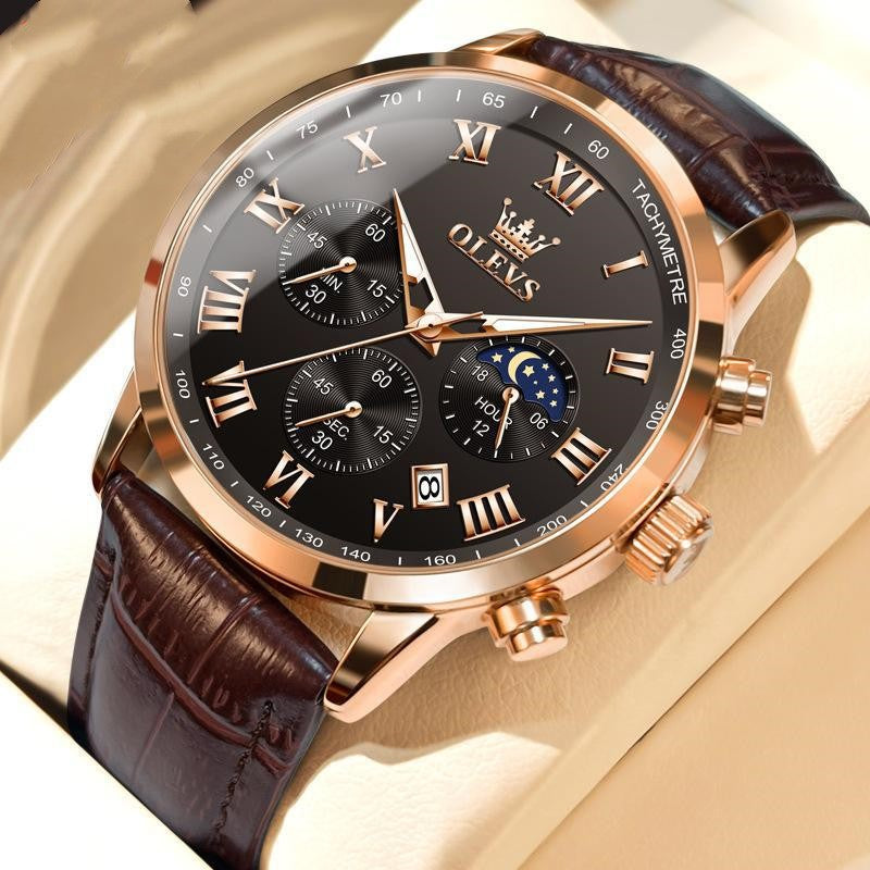 Montre Quartz Lumineuse Imperméable au Timing Multi-fonctionnel