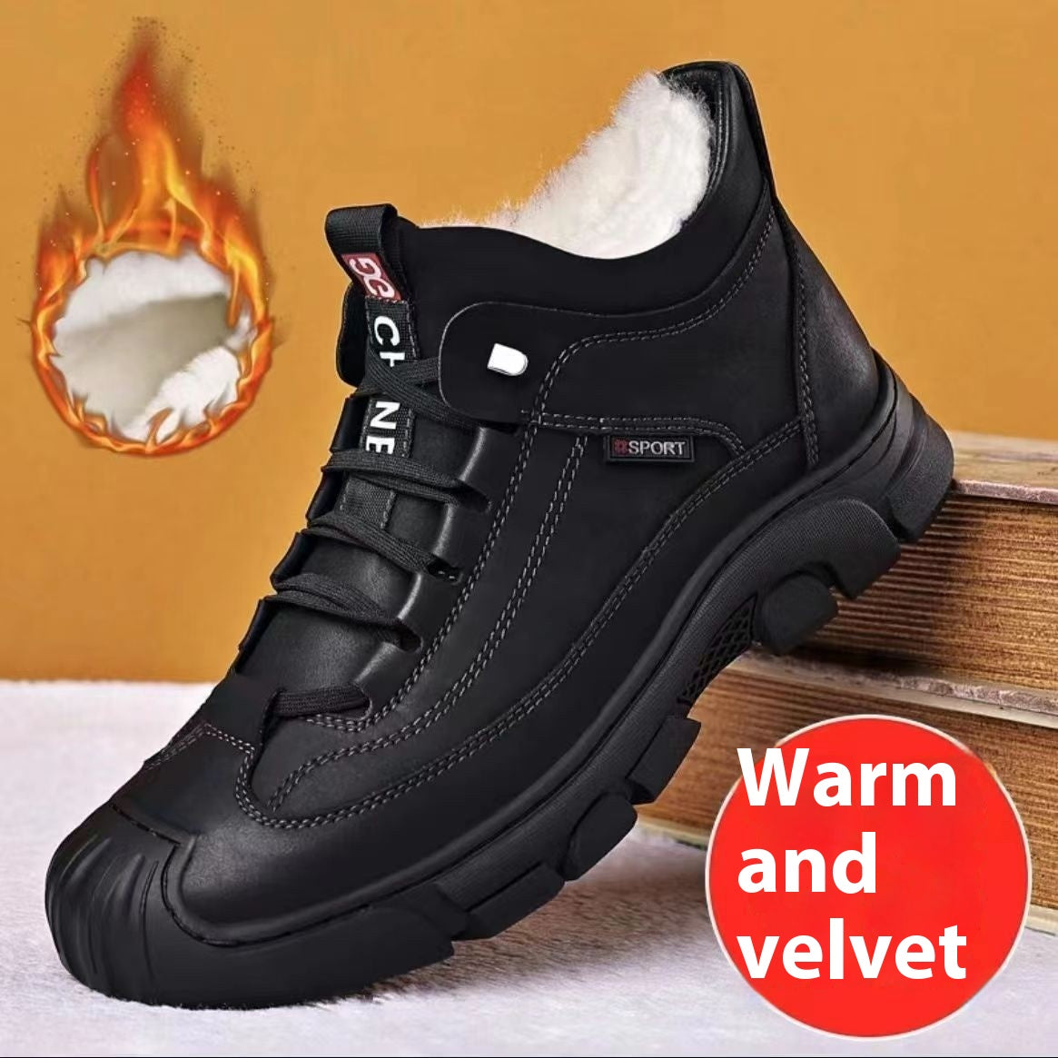 Chaussure de randonnée en coton rembourrée en polaire d'hiver