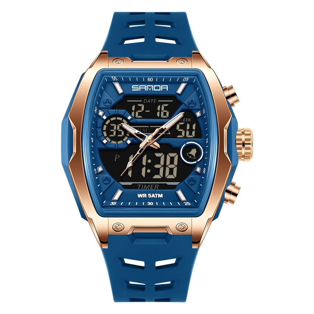 Montres de sport étudiantes en forme de barils étanches