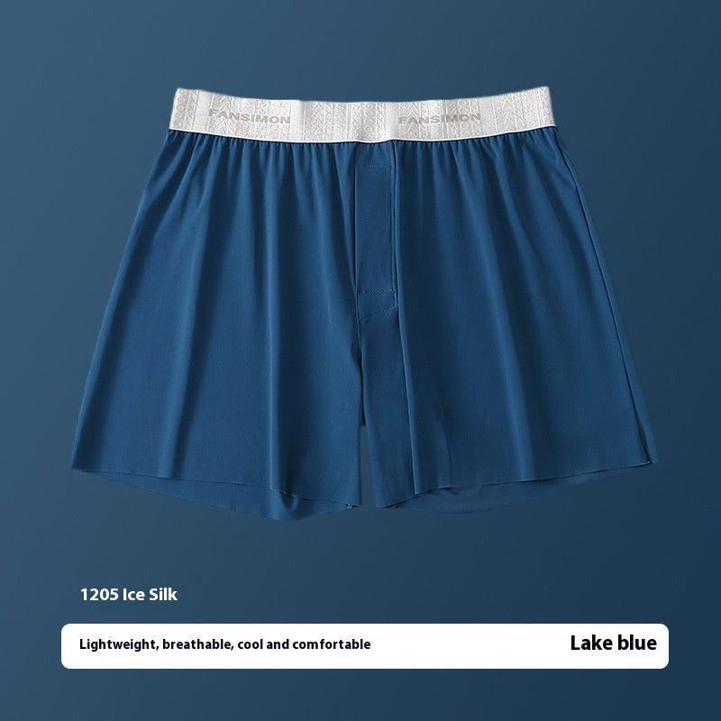 Sous-vêtements en soie de glace pour hommes Plus Taille Loose Boxer