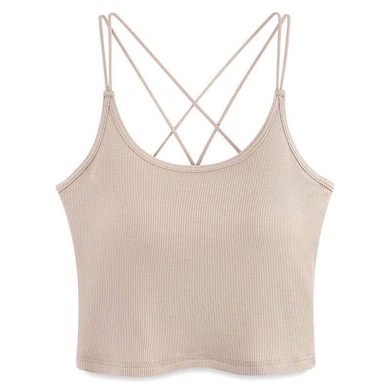 Été Sexy Chaud étourdissant Cross back Sheer sanglé Back beauté Camisole