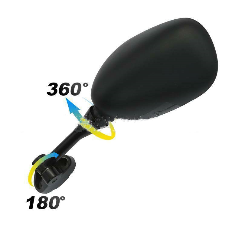 Rétroviseur miroir en plastique noir de moto