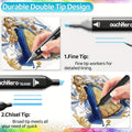 204 couleurs double-tip marqueur ensemble rapide-dry marqueurs de croquis pour la peinture de dessin professionnel