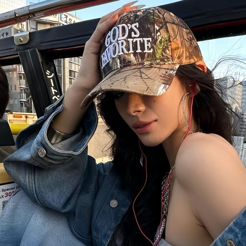 Niche Retro Camouflage Casquette de baseball Super cool et tridimensionnelle