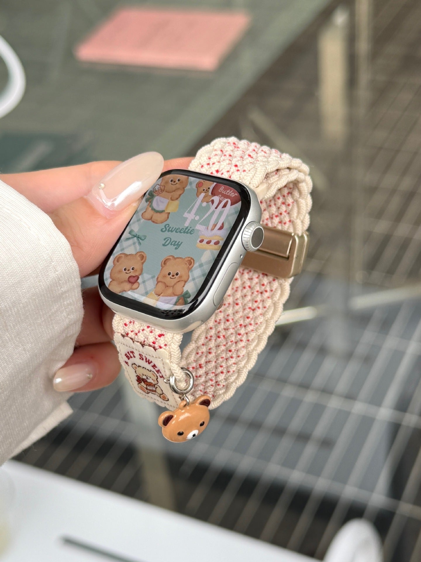 Bracelet de montre magnétique mode petit ours Charm