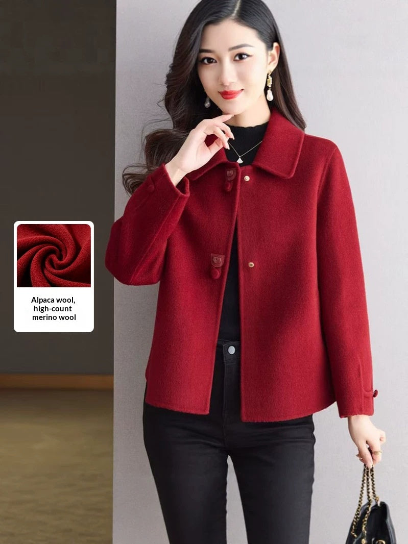 Élégant woolen court manteau pour les femmes