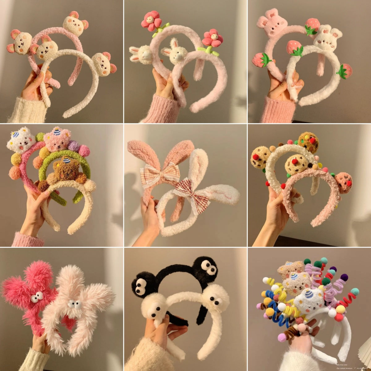 Bandes de cheveux mignons de lavage du visage Tête de dessin animé femelle Bande de cheveux Bande de tête Appliquer