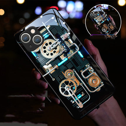 Boîtier de téléphone en verre émis par la lumière entrante