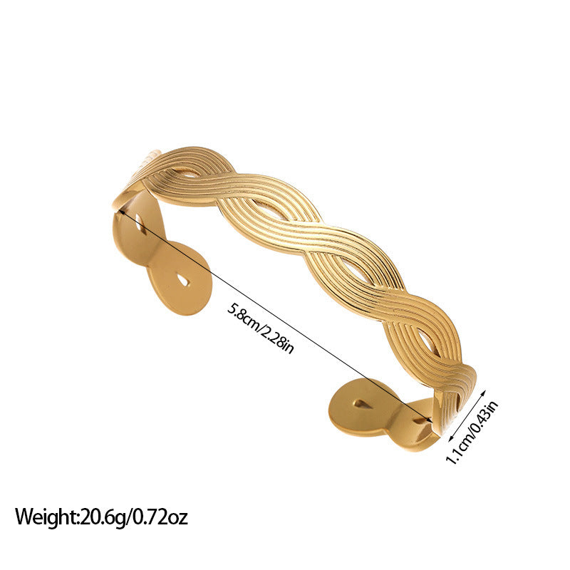 European And American Geometric Minimalist Cool Style Titanium Bracelet en acier avec coeur A
