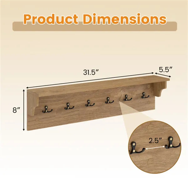 Support mural avec plateau - 31,5"x5,5"x8"