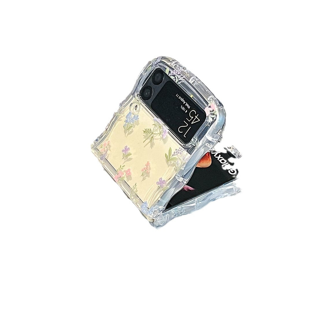Dossier de téléphone pliant de chiot floral
