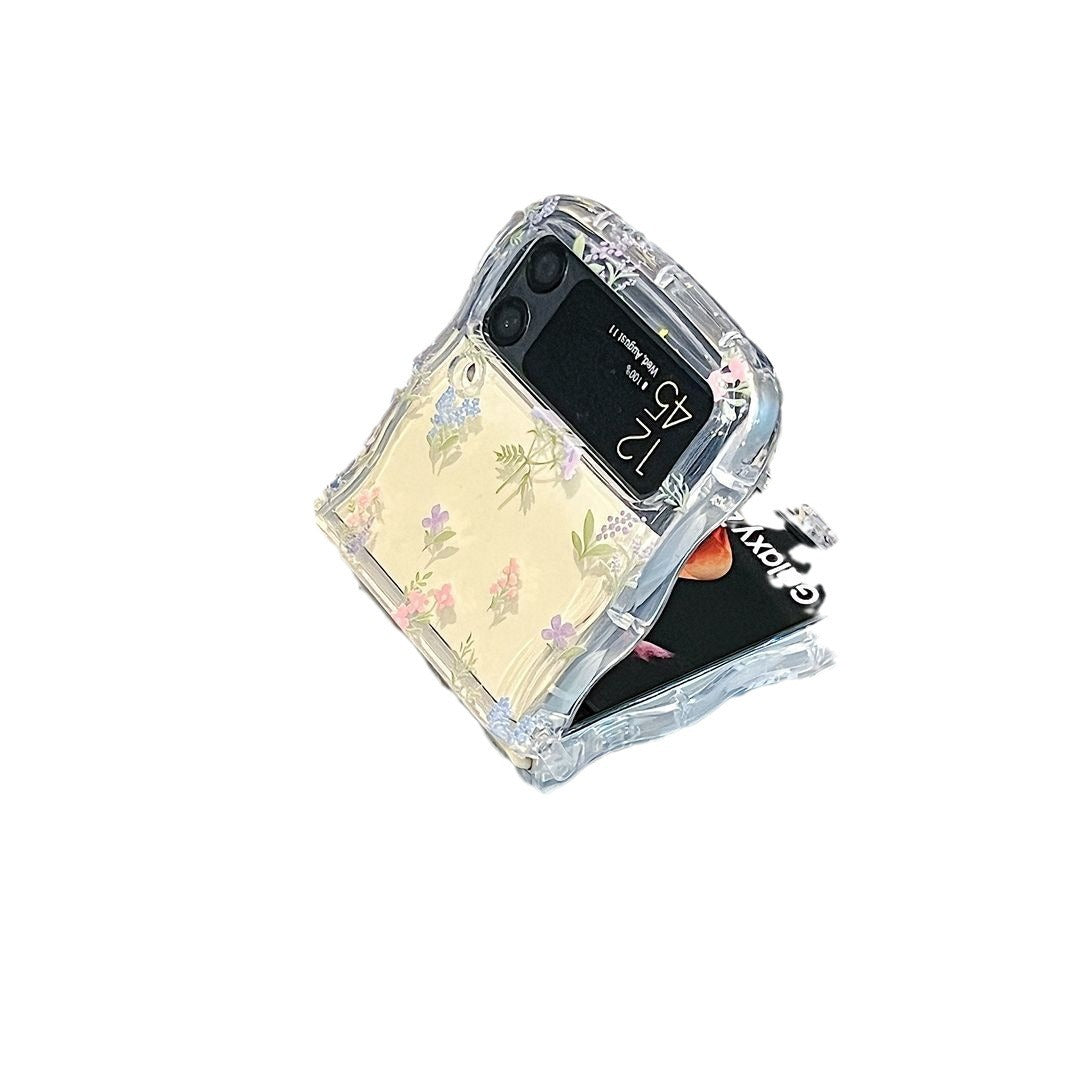 Dossier de téléphone pliant de chiot floral