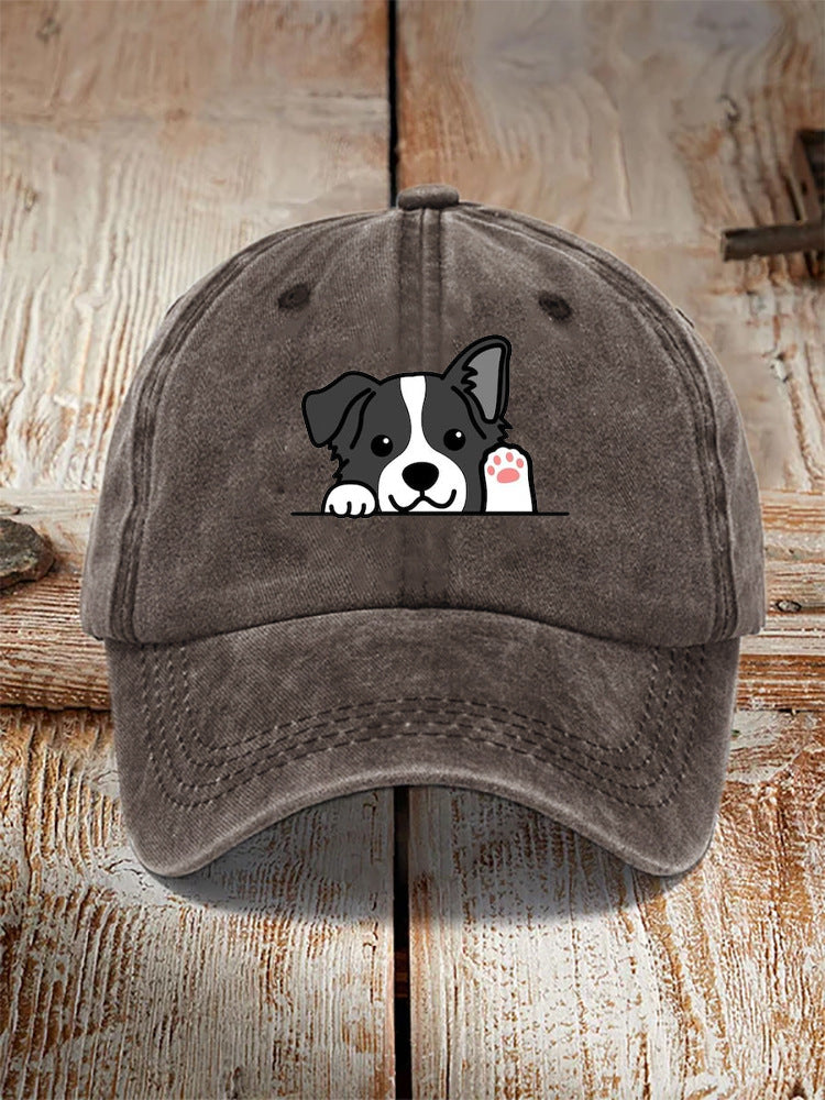Chapeau imprimé en coton lavé Dad Cap Hommes Retro Casquette de baseball Soft Top Sun Hat