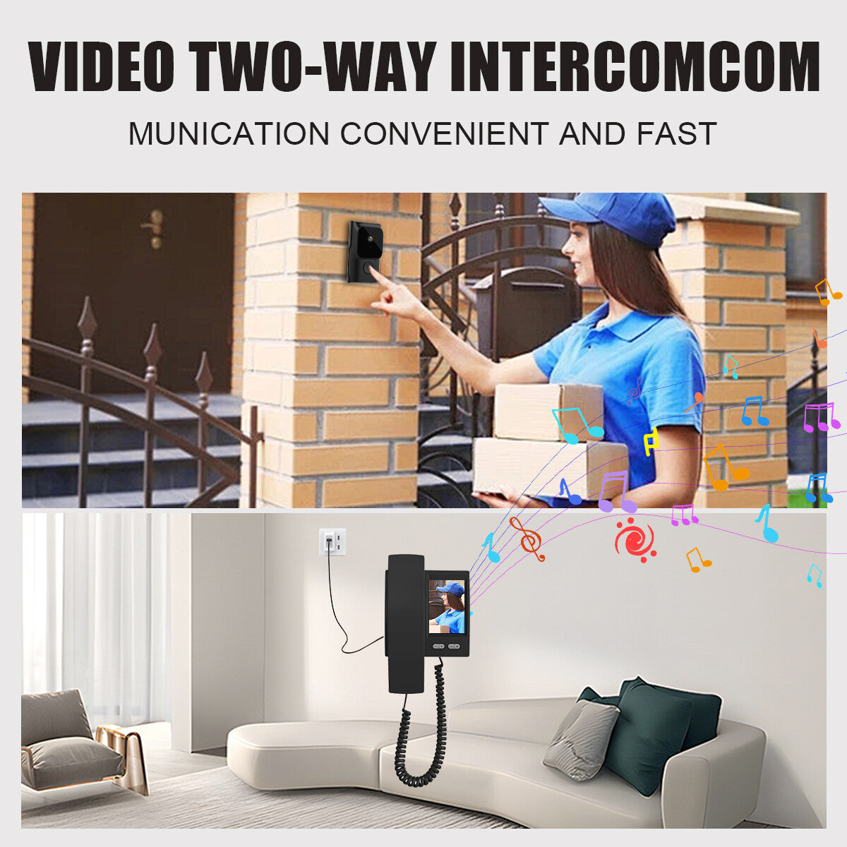 Smart Wireless WiFi Ring Doorbell Sécurité Interphone Caméra Vidéo Porte Bell.
