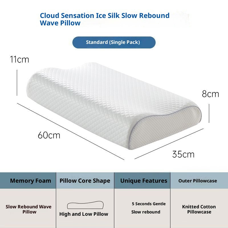Slow rebound zero pressure memory foam pillow